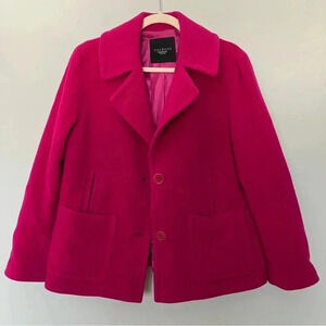 Talbots  hot pink wool blend jacket coat